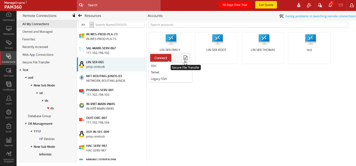 Bezpieczny transfer plików w PAM360