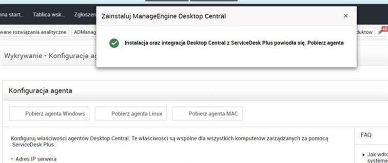 Skanowanie zasobów w ServiceDesk Plus 11300